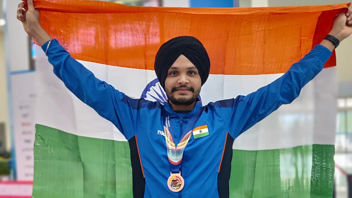 X | SAI Media  : Indian shooter Sarabjot Singh. 